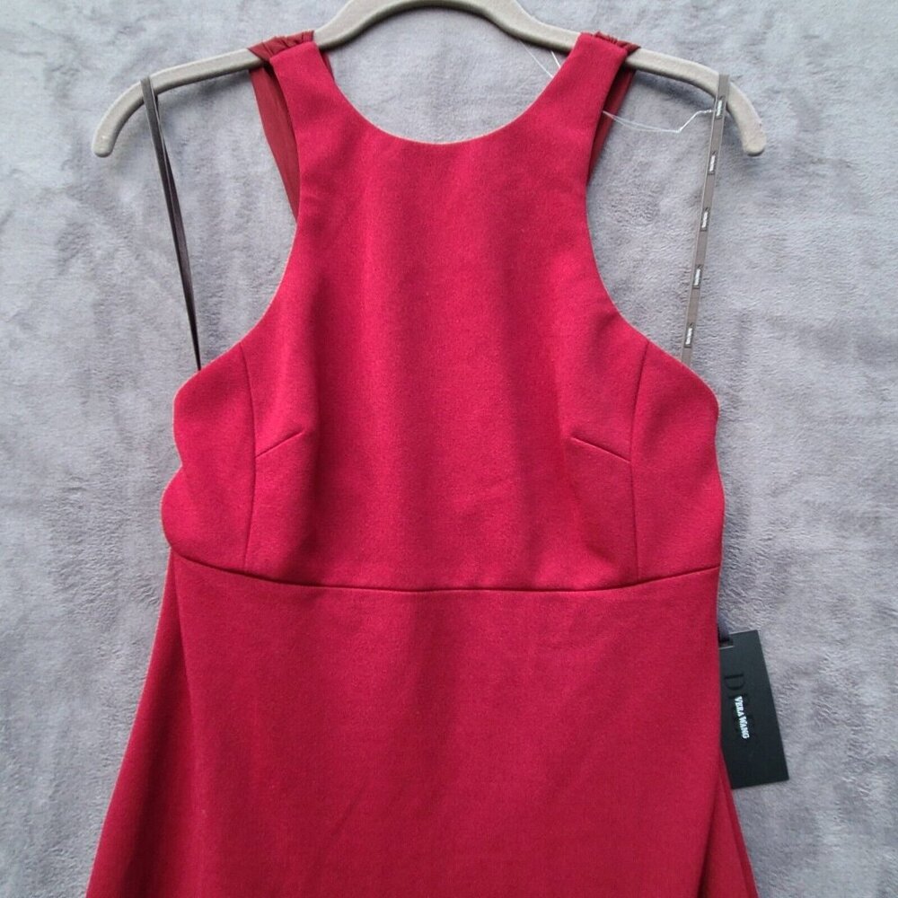 Vera Wang Crepe Gown Sz 4 Port Stretch Criss Cross Chiffon Strap in Back NWT - Picture 8 of 11